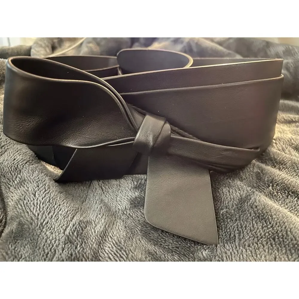 ELOQUII Black Faux Leather Wrap Belt Plus Size 18/20